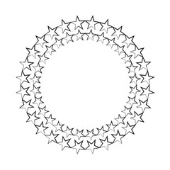 Stars in circle icon template black color editable. Stars in circle symbol vector sign isolated on white background.  eps10