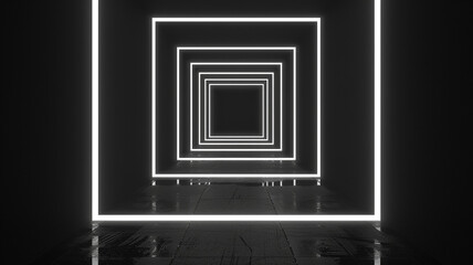 Schwarz mit Neon-Weiss, einfach und symmetrisch