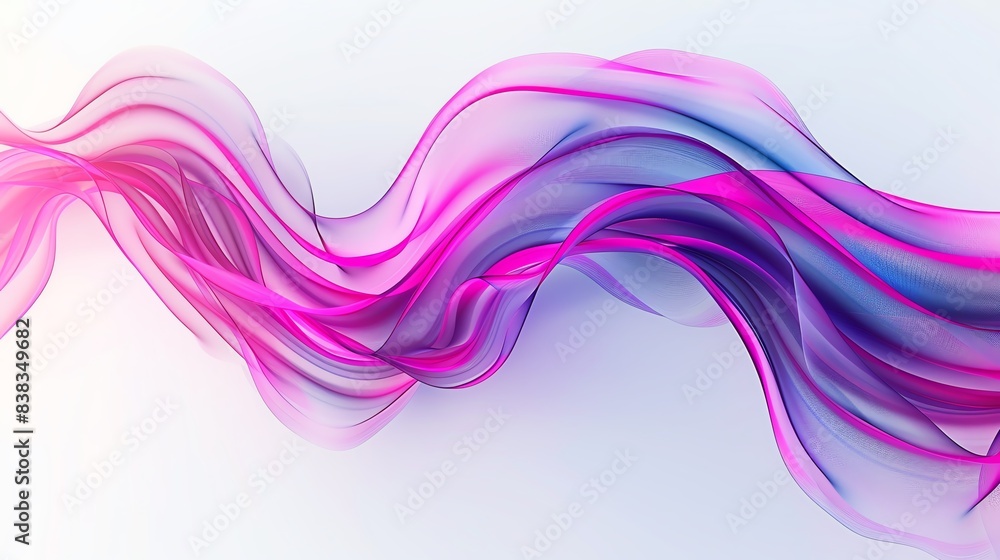 Poster abstract colorful flowing waves on white background. vibrant gradient ribbons creating a dynamic and