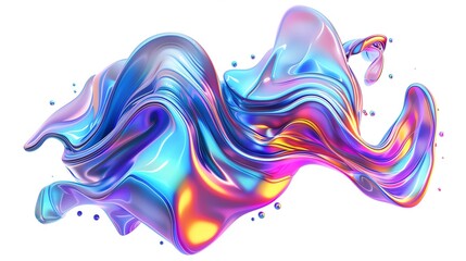 Vibrant abstract digital artwork with fluid, colorful waves and dynamic motion. Perfect for creative backgrounds and contemporary design projects.