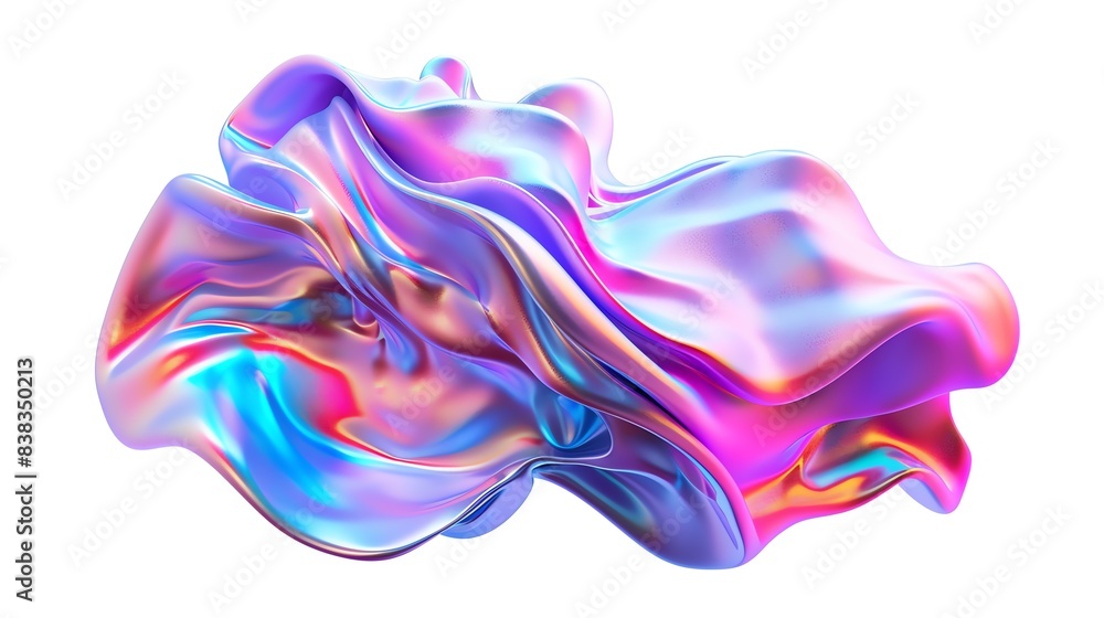 Poster abstract colorful shape with a fluid, iridescent texture creating a vibrant, dynamic visual. perfect