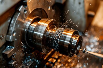 Precision metalworking with cnc lathe in industrial setting