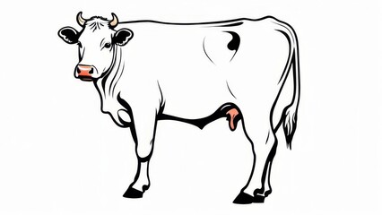 cow cartoon isolated on white