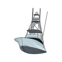 boat fishing illustration logo vector image t shirt