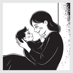 Loving Mom and Child, Heartwarming Moments of Motherly Care and Bonding