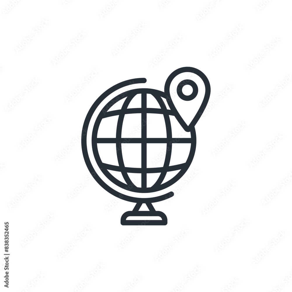 Poster globe icon. vector.editable stroke.linear style sign for use web design,logo.symbol illustration.