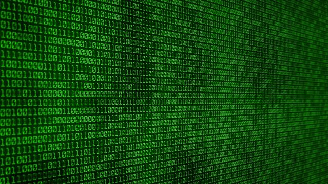 Green Binary code Background. Digital and Secure Data Concept. Abstract Technology animation