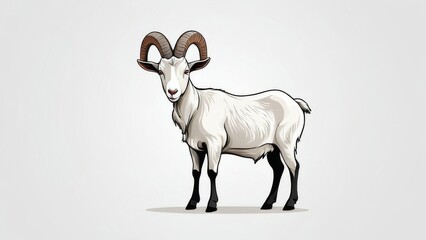 Fototapeta premium goat on a white background