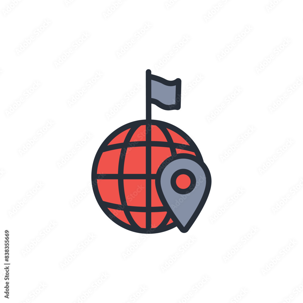 Poster locate icon. vector.editable stroke.linear style sign for use web design,logo.symbol illustration.