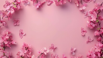 Delicate Pink Blossoms Frame a Pastel Dream