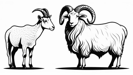 Fototapeta premium goat on a rock