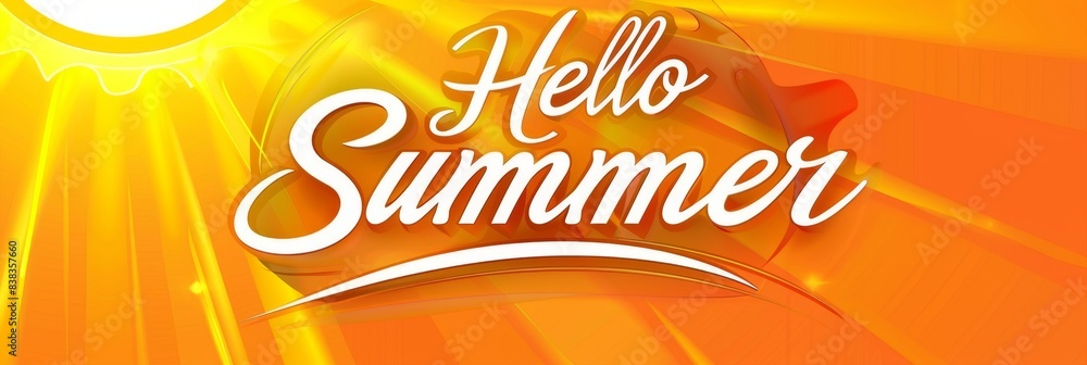 Poster a vibrant orange and yellow gradient background with the text 