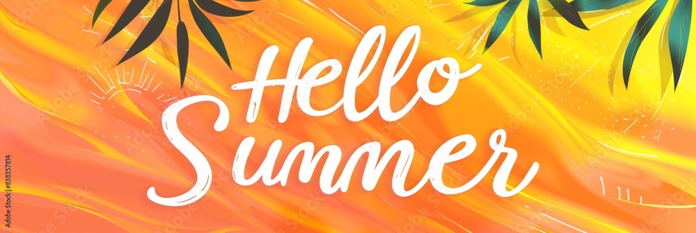 Poster a vibrant orange and yellow gradient background with the text 