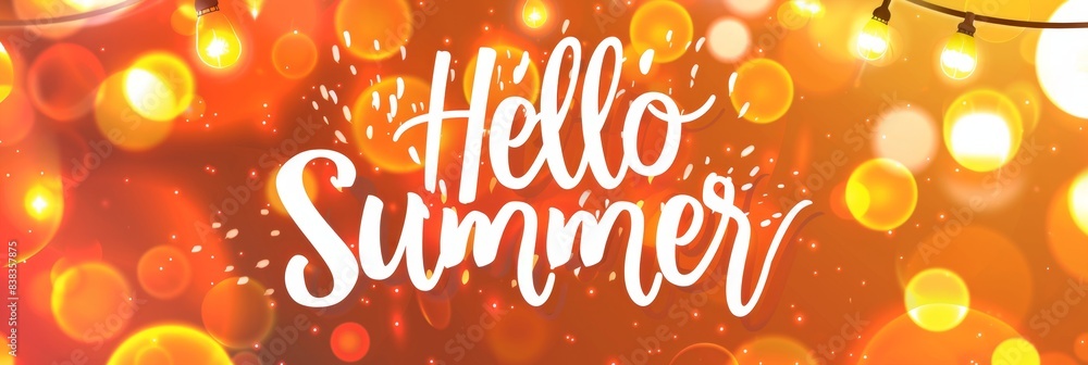 Aufkleber a simple and cute summer-themed banner with the text 