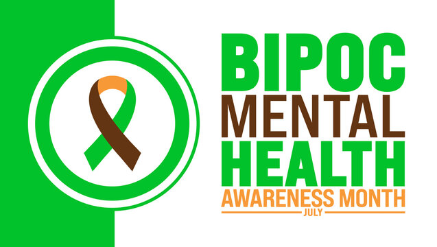 July is BIPOC Mental Health awareness month background template. Holiday concept. use to background, banner, placard, card, and poster design template with text inscription and standard color. vector