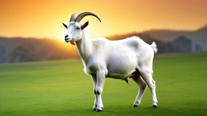 Fototapeta premium goat on the meadow