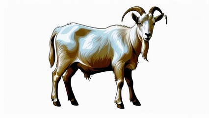 goat on a white background