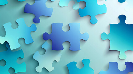 Paper cutout of a puzzle piece, teamwork theme, isolated on white background