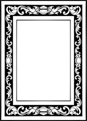 Vintage Luxury Frame Ornament Line Art Element