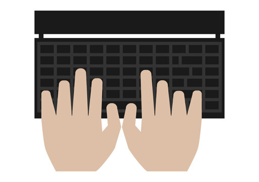 Manos tecleando en un teclado de pc