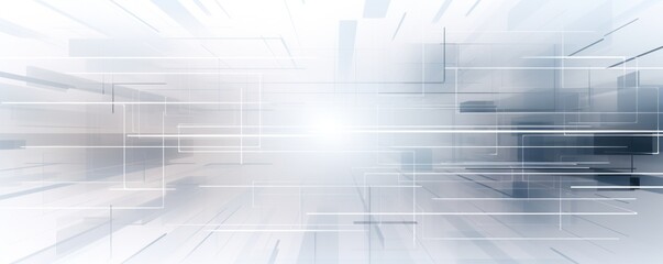 Abstract horizontal technology lines on a hi-tech future background network, with a white background.
