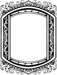 Vintage Luxury Frame Ornament Line Art Element