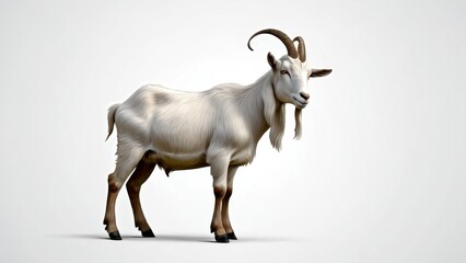 Fototapeta premium mountain goat on white