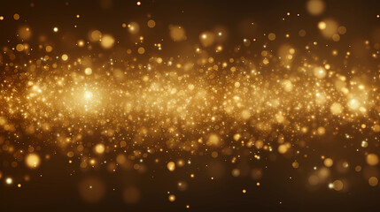 golden christmas particles and sprinkles for a holiday celebration like christmas or new year. shiny golden lights. wallpaper background for ads or gifts wrap and web design