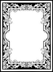 Vintage Luxury Frame Ornament Line Art Element