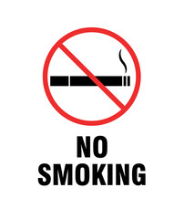 No Smoking Sign Sticker Vector Isolated On White Background