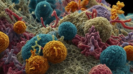 View of bacteria through a powerful electron microscope