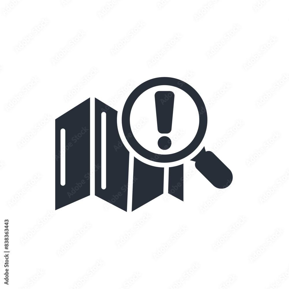 Poster search map icon. vector.editable stroke.linear style sign for use web design,logo.symbol illustratio