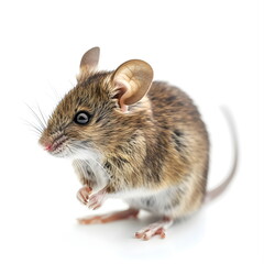 Brown Mouse White Background Close-up Detail