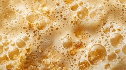 Closeup of Oatmeal With Foamy Bubbles. Generative AI