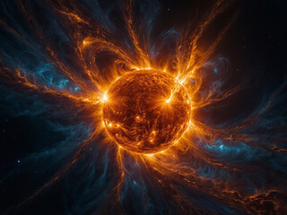 Obraz premium solar storm illustration