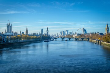 Fototapeta premium London's riverfront charm, picturesque cityscapes and waterways