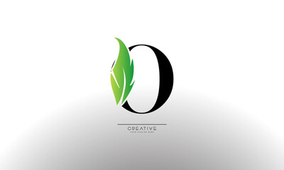 Letter O eco leaf logo icon design template elements. Vector color sign

