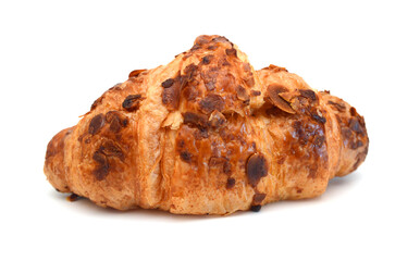 Fresh and tasty croissant over white background