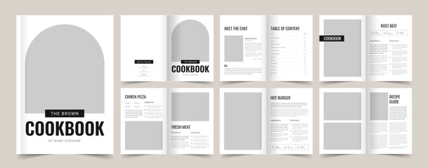 Cookbook Layout, Recipe Book Template, Brochure Design