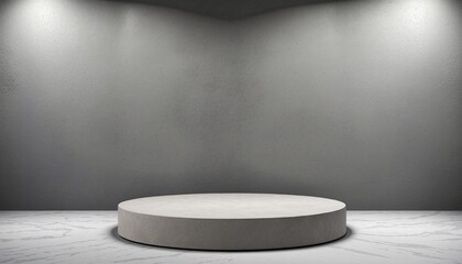 podium with gray background