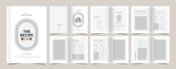 Cookbook Layout, Recipe Book Template, Brochure Design