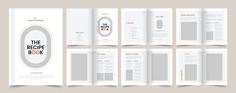 Cookbook Layout, Recipe Book Template, Brochure Design