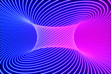 rotate striped neon tourus hole. 3d render