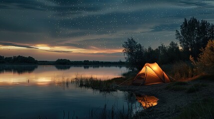A Lone Tent Under a Starry Namibian Sky