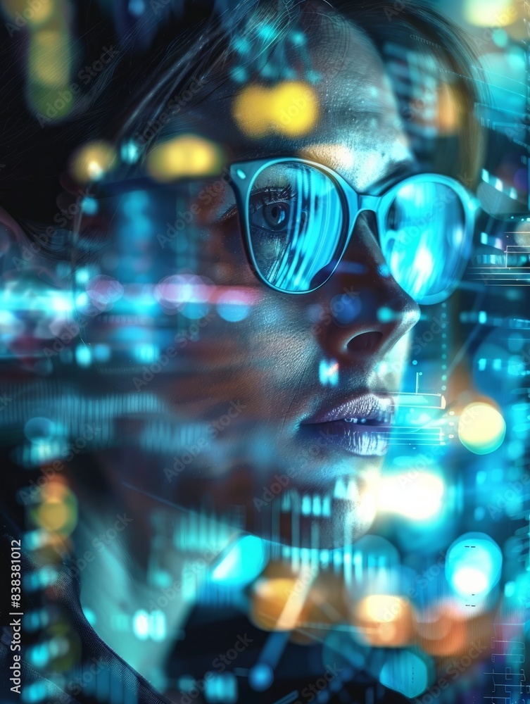 Poster analyze the concepts of digital transformation and its effects on it infrastructure hyper realistic