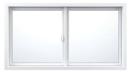 High-quality double-pane sliding window with a white frame. Ideal for modern homes and energy efficiency. Suitable for residential use.