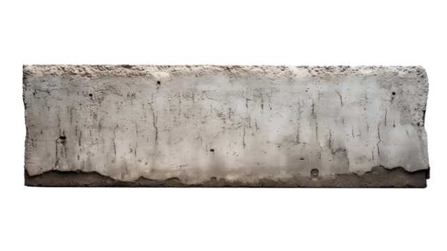 Old concrete wall with weathered texture, showing cracks and worn edges. Ideal for urban, grunge, decay, and industrial themed designs.