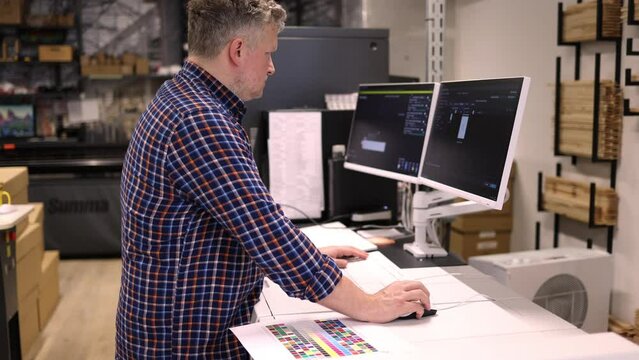 Man working in a printing factory
