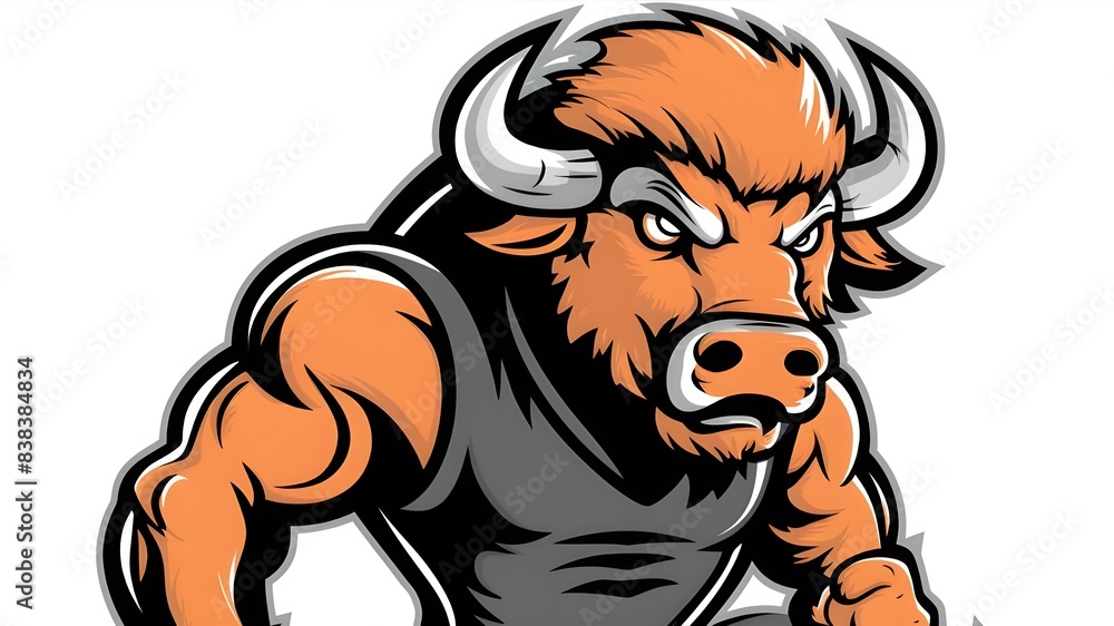 Sticker powerful buffalo emblem design