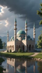 Obraz premium amazing fancy mosque in amazing fancy country